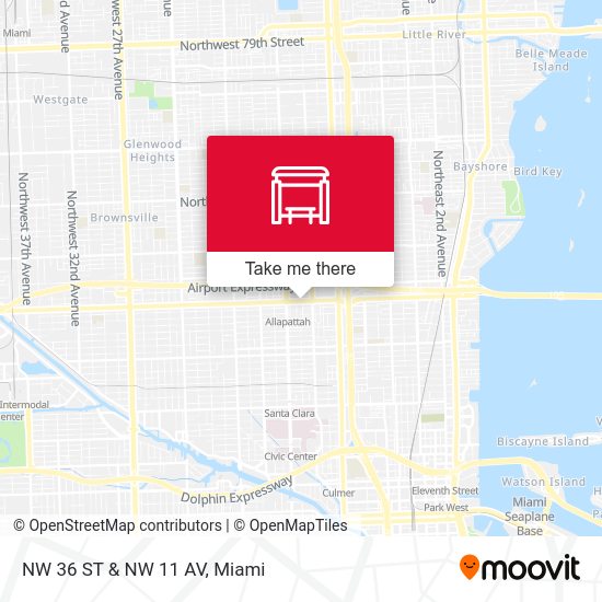 NW 36 St & NW 11 Av map