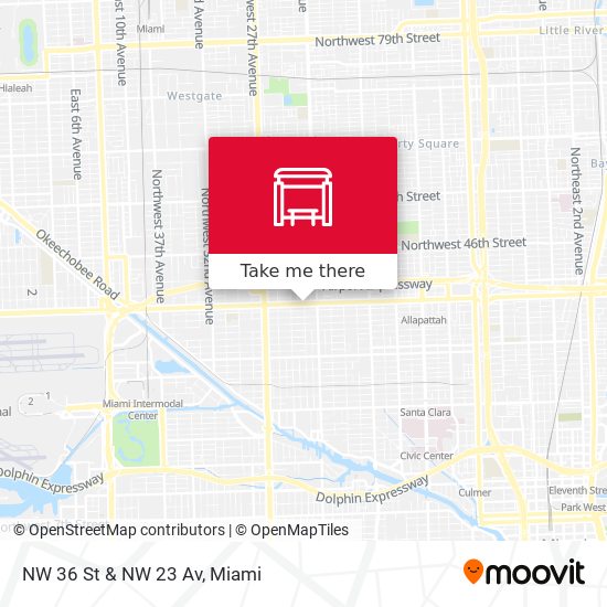 NW 36 St & NW 23 Av map