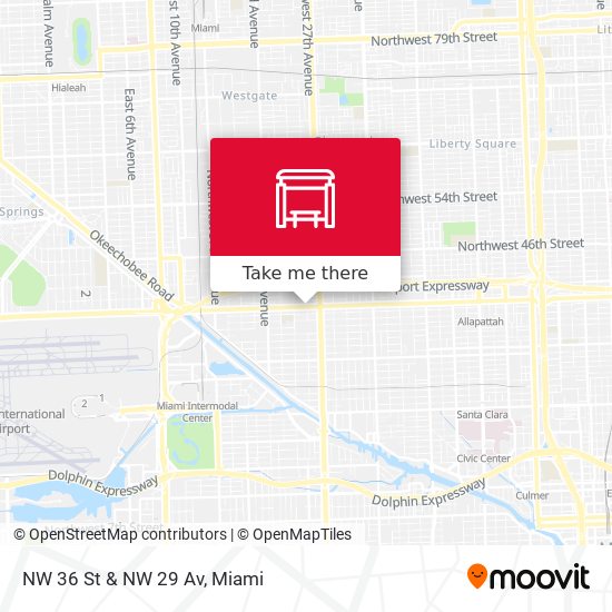 NW 36 St & NW 29 Av map