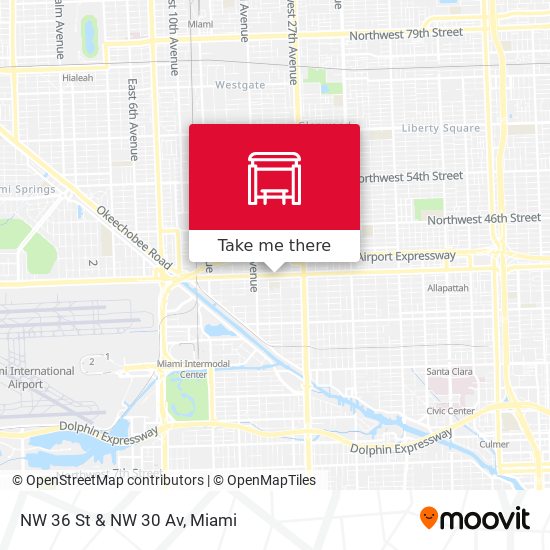 NW 36 St & NW 30 Av map