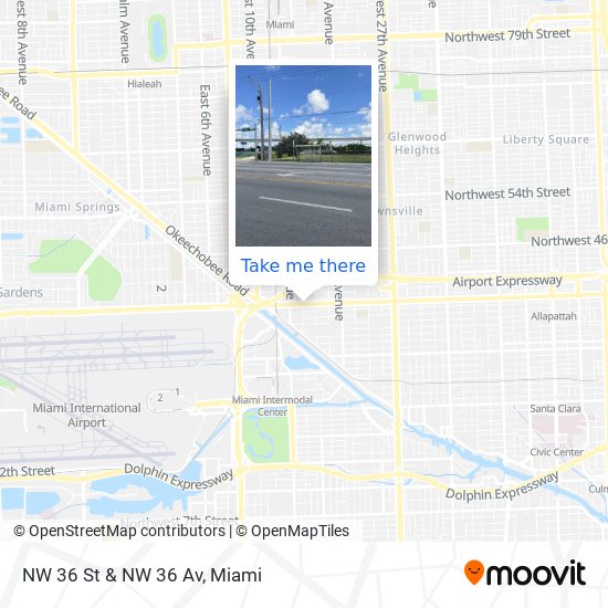 NW 36 St & NW 36 Av map