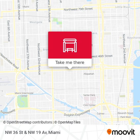 Mapa de NW 36 St & NW 19 Av