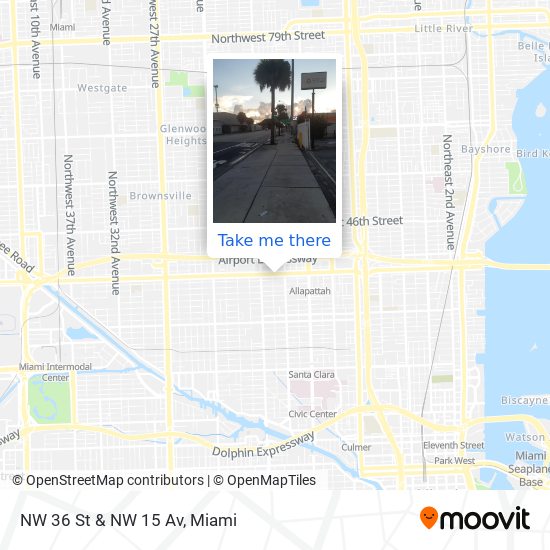 NW 36 St & NW 15 Av map