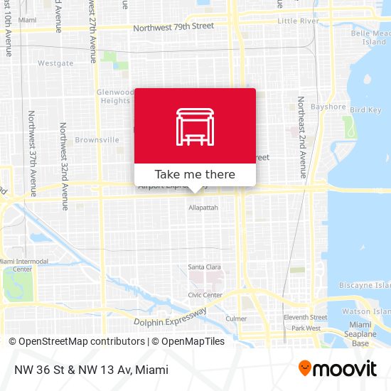 NW 36 St & NW 13 Av map