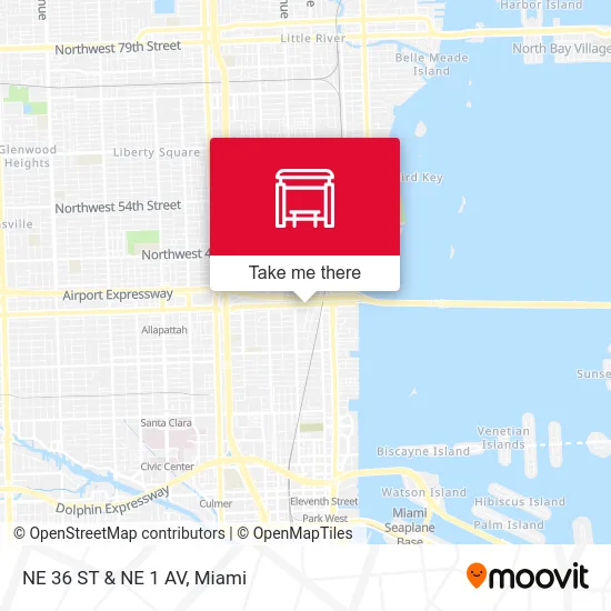 Mapa de NE 36 ST & NE 1 AV
