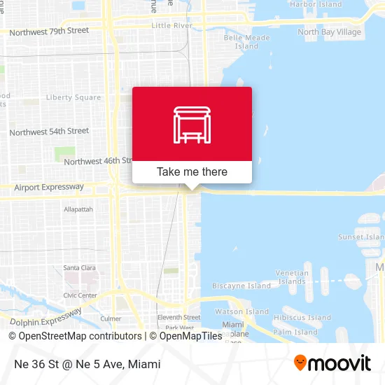 Ne 36 St @ Ne 5 Ave map