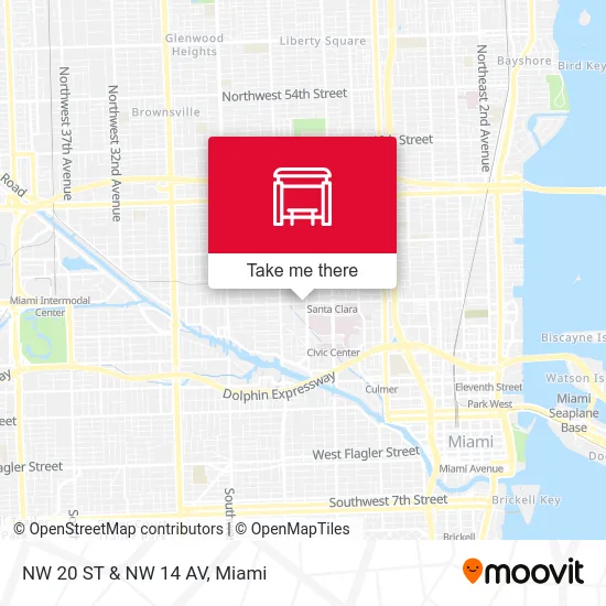 NW 20 ST & NW 14 AV map