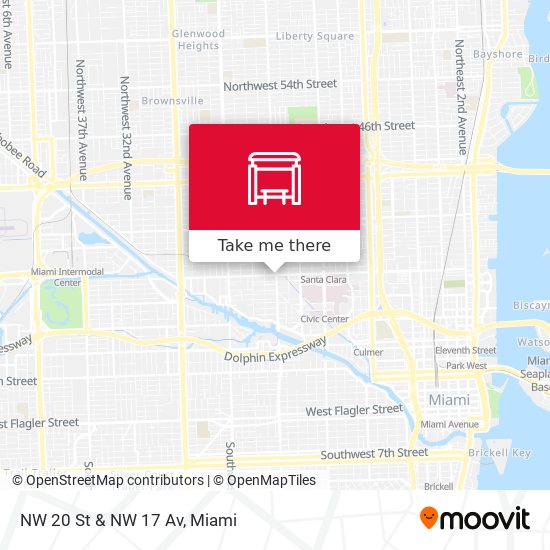 NW 20 St & NW 17 Av map