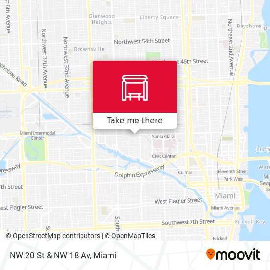 NW 20 St & NW 18 Av map