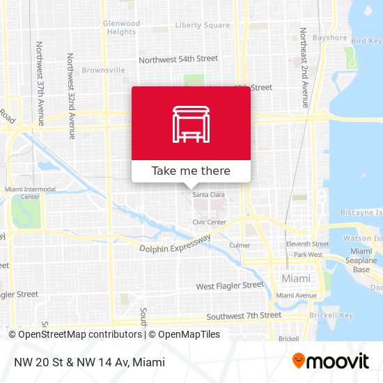 NW 20 St & NW 14 Av map