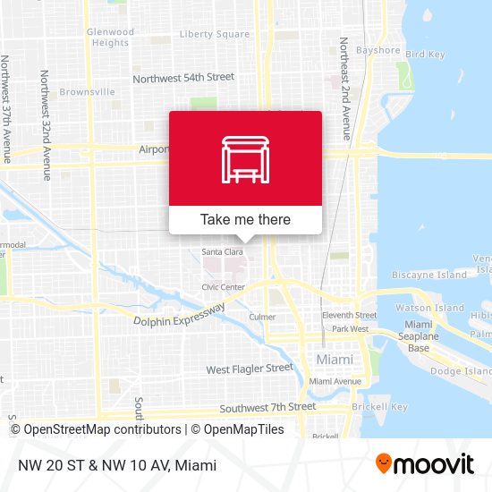 NW 20 St & NW 10 Av map