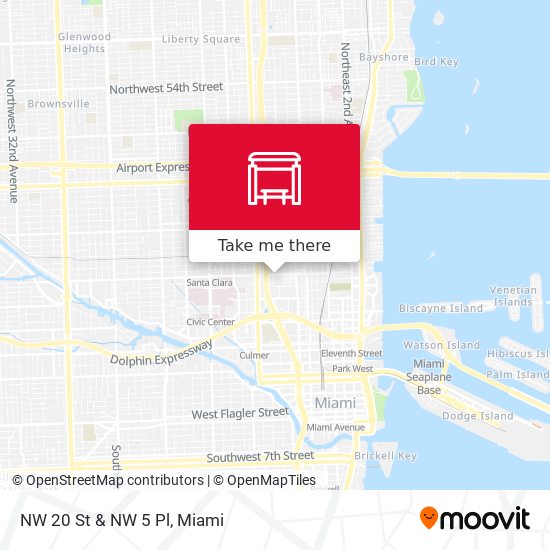 NW 20 St & NW 5 Pl map