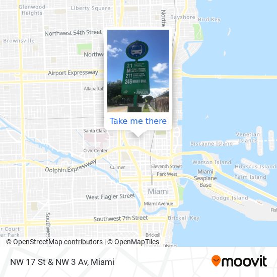 NW 17 St & NW 3 Av map