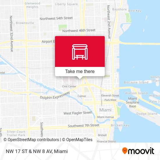 NW 17 ST & NW 8 AV map