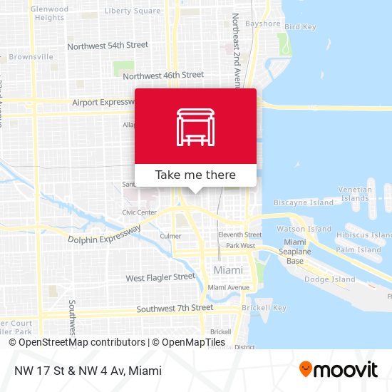 NW 17 St & NW 4 Av map