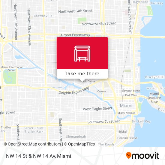 NW 14 St & NW 14 Av map