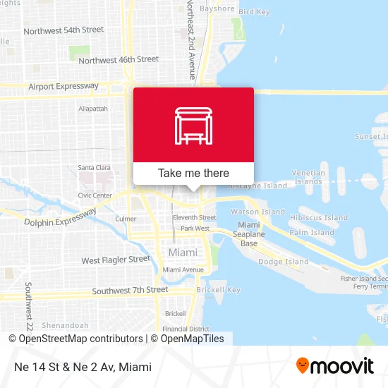 Ne 14 St & Ne 2 Av map