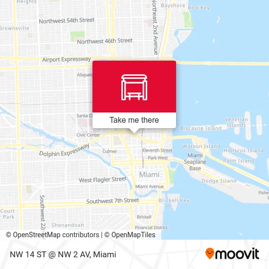 NW 14 ST @ NW 2 AV map