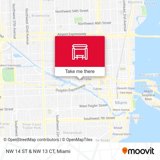 NW 14 St & NW 13 Ct map