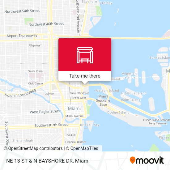 Mapa de NE 13 St & N Bayshore Dr