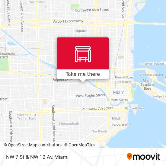 NW 7 St & NW 12 Av map