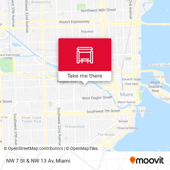 NW 7 St & NW 13 Av map