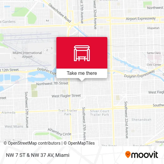 NW 7 ST & NW 37 AV map