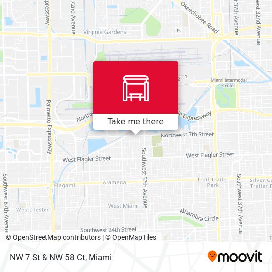 NW 7 St & NW 58 Ct map