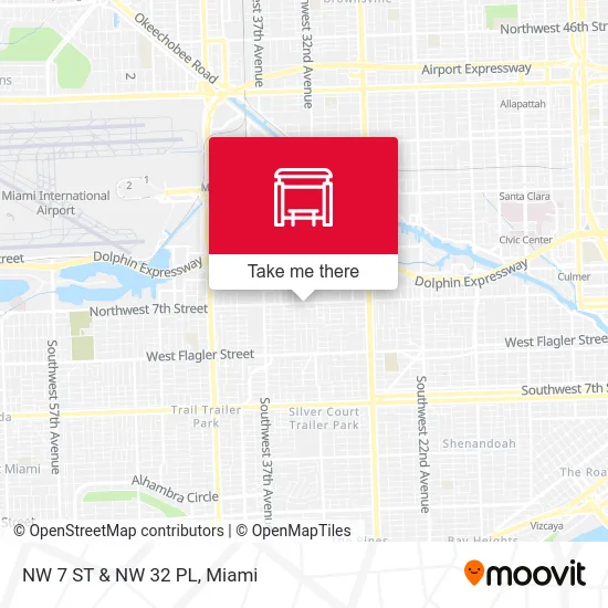 NW 7 ST & NW 32 PL map
