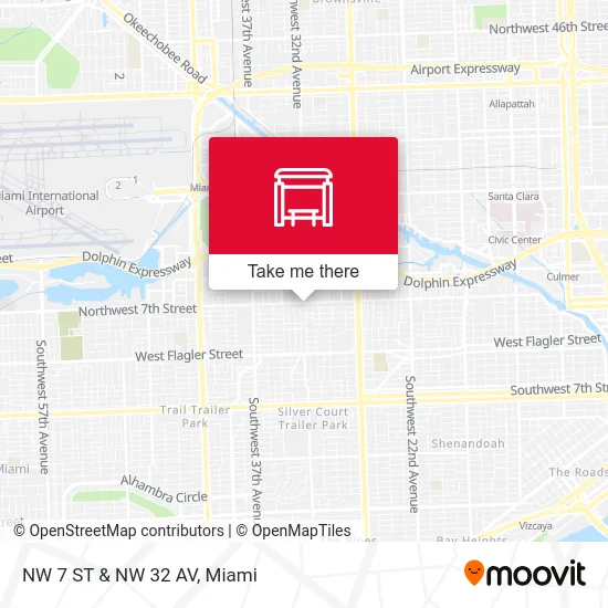 NW 7 ST & NW 32 AV map