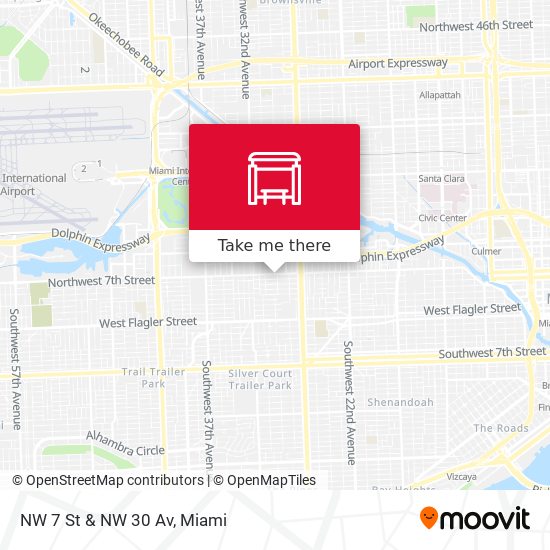 NW 7 St & NW 30 Av map