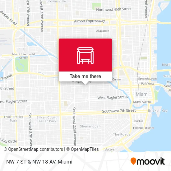 NW 7 ST & NW 18 AV map
