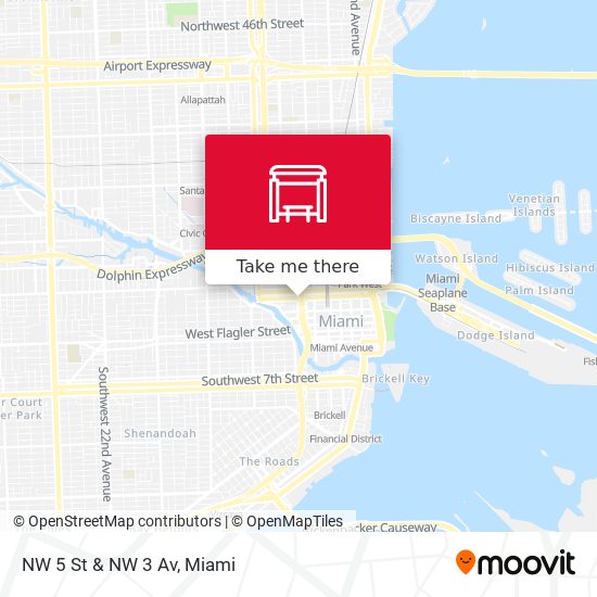 NW 5 St & NW 3 Av map