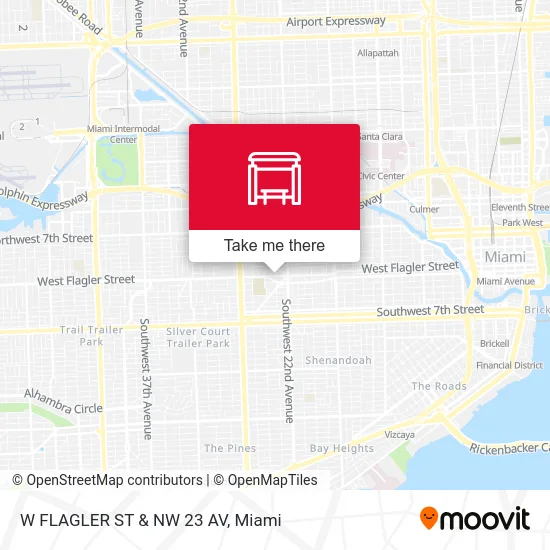 W FLAGLER ST & NW 23 AV map