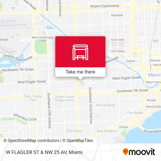 W FLAGLER ST & NW 25 AV map