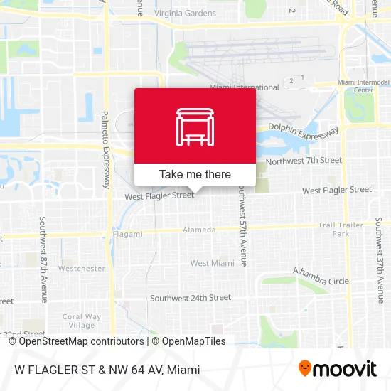 W FLAGLER ST & NW 64 AV map