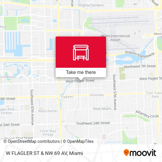 W FLAGLER ST & NW 69 AV map