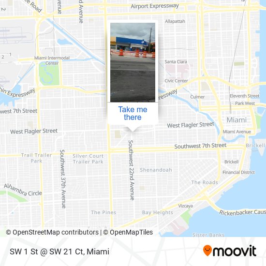 SW 1 St @ SW 21 Ct map