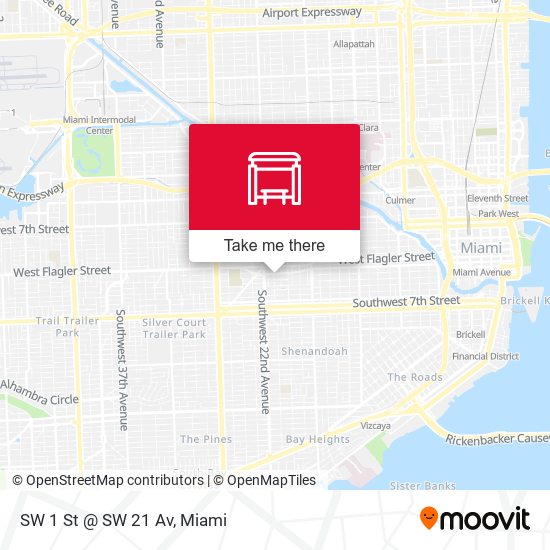 SW 1 St @ SW 21 Av map
