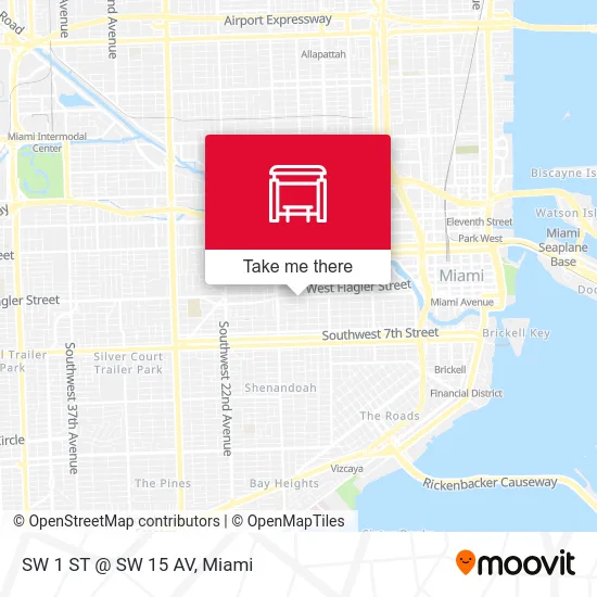 Mapa de SW 1 ST @ SW 15 AV