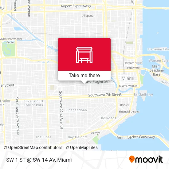 Mapa de SW 1 ST @ SW 14 AV