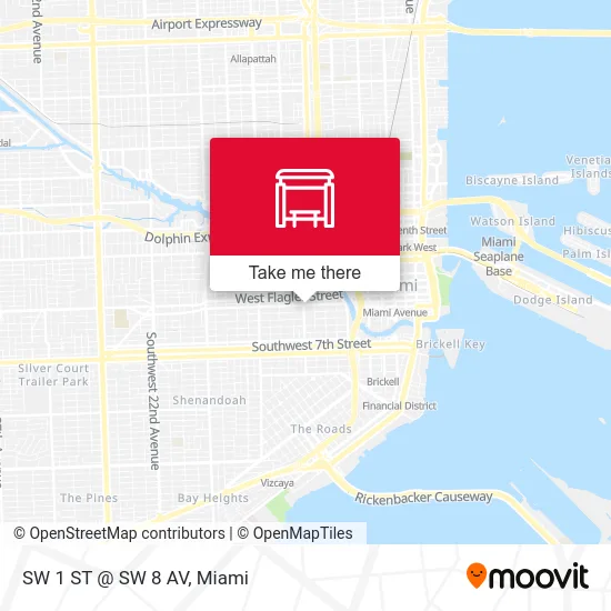 Mapa de SW 1 ST @ SW 8 AV