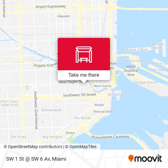 SW 1 St @ SW 6 Av map