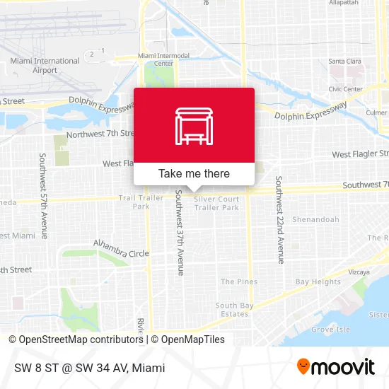SW 8 ST @ SW 34 AV map