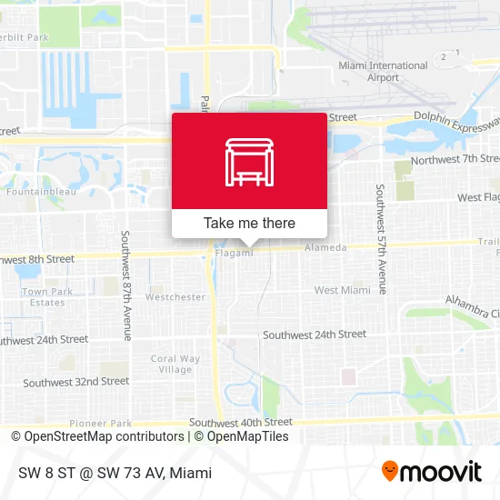 Mapa de SW 8 ST @ SW 73 AV