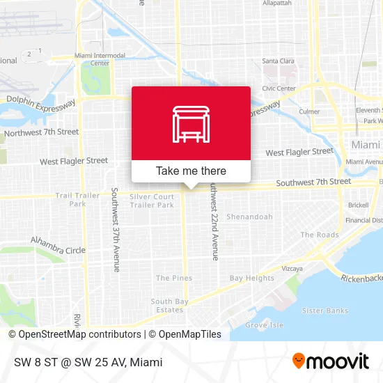Mapa de SW 8 ST @ SW 25 AV