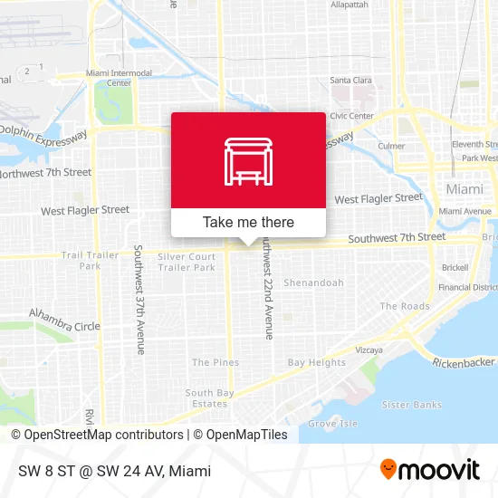 Mapa de SW 8 ST @ SW 24 AV