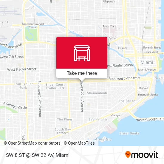 Mapa de SW 8 ST @ SW 22 AV