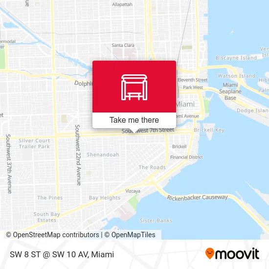 Mapa de SW 8 ST @ SW 10 AV