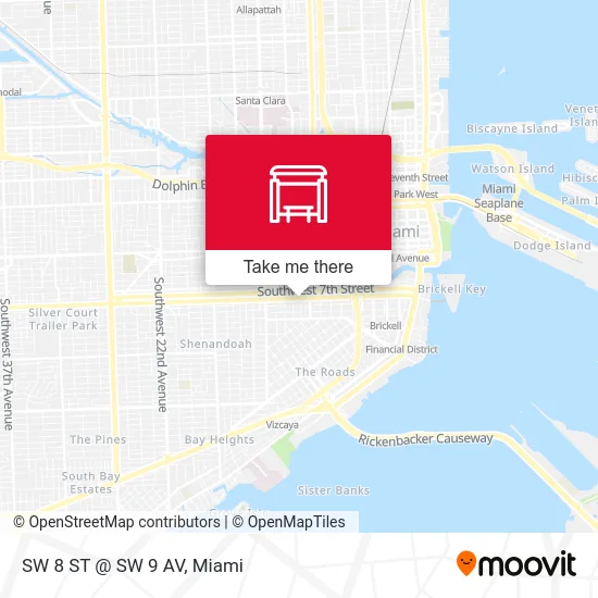 Mapa de SW 8 ST @ SW 9 AV